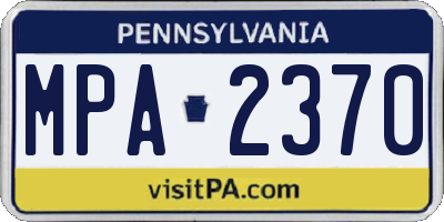PA license plate MPA2370