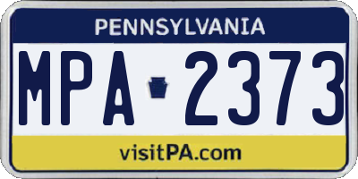PA license plate MPA2373