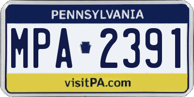 PA license plate MPA2391