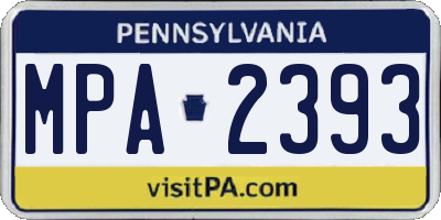 PA license plate MPA2393