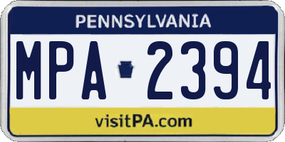 PA license plate MPA2394