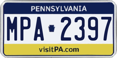 PA license plate MPA2397
