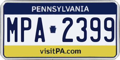 PA license plate MPA2399