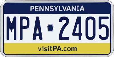 PA license plate MPA2405