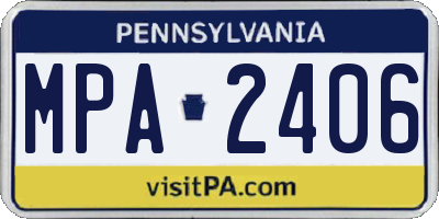 PA license plate MPA2406
