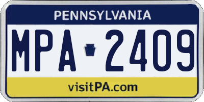 PA license plate MPA2409
