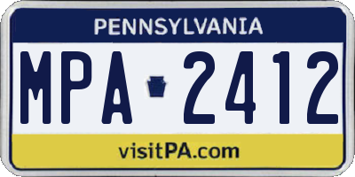 PA license plate MPA2412