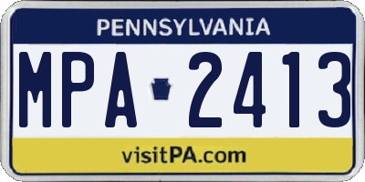 PA license plate MPA2413