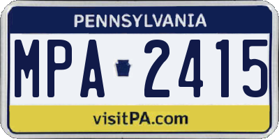 PA license plate MPA2415