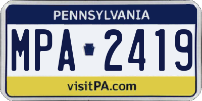 PA license plate MPA2419
