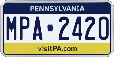 PA license plate MPA2420