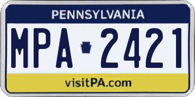 PA license plate MPA2421