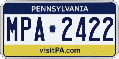 PA license plate MPA2422