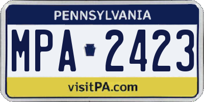 PA license plate MPA2423