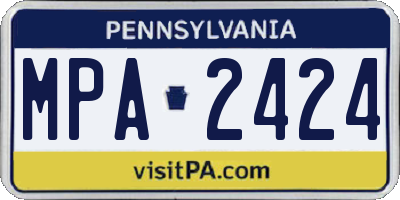 PA license plate MPA2424