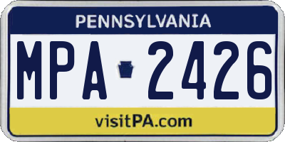 PA license plate MPA2426