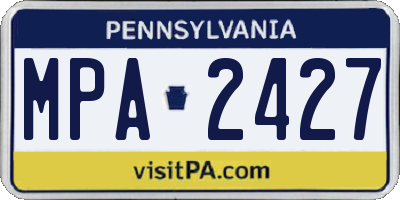PA license plate MPA2427