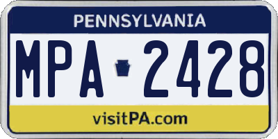 PA license plate MPA2428