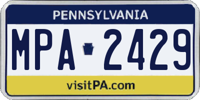 PA license plate MPA2429