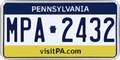 PA license plate MPA2432