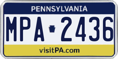 PA license plate MPA2436
