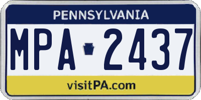 PA license plate MPA2437