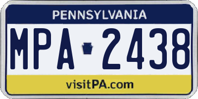 PA license plate MPA2438