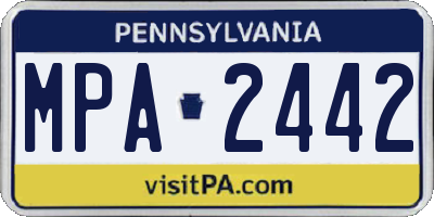 PA license plate MPA2442