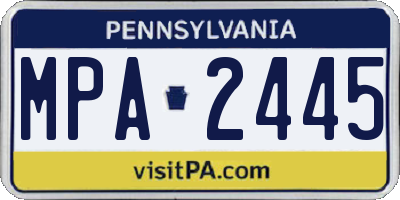 PA license plate MPA2445