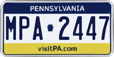 PA license plate MPA2447