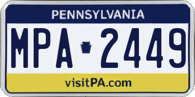 PA license plate MPA2449