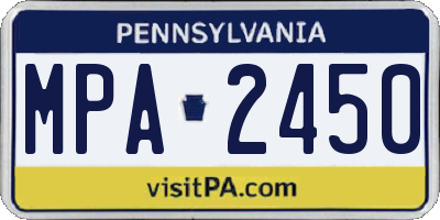 PA license plate MPA2450