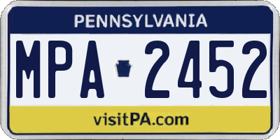 PA license plate MPA2452