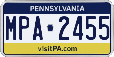 PA license plate MPA2455