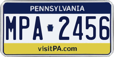 PA license plate MPA2456