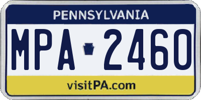 PA license plate MPA2460
