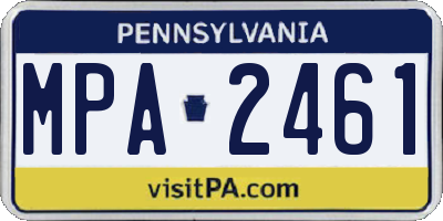 PA license plate MPA2461