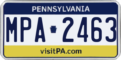 PA license plate MPA2463