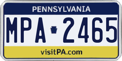 PA license plate MPA2465