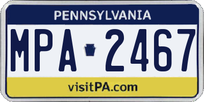 PA license plate MPA2467