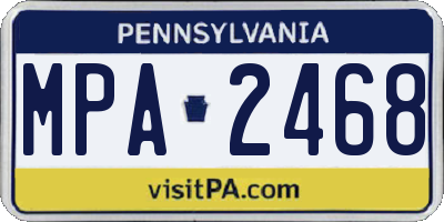 PA license plate MPA2468