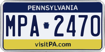 PA license plate MPA2470