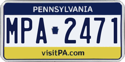 PA license plate MPA2471