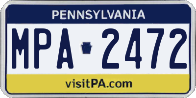 PA license plate MPA2472