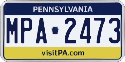 PA license plate MPA2473