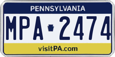 PA license plate MPA2474