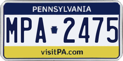 PA license plate MPA2475