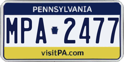 PA license plate MPA2477