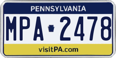 PA license plate MPA2478