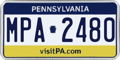 PA license plate MPA2480